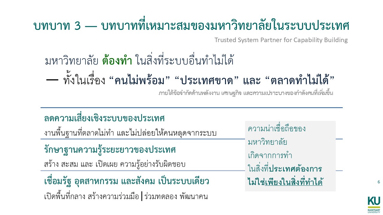 สไลด์บทบาทที่ 3 Trusted System Partner for Capability Building