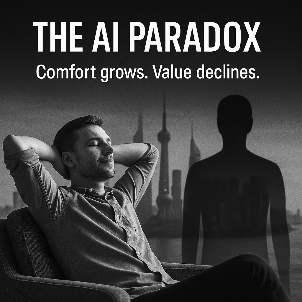 ภาพประกอบบทความเรื่องความย้อนแย้งของ AI กับชีวิตชนชั้นกลาง