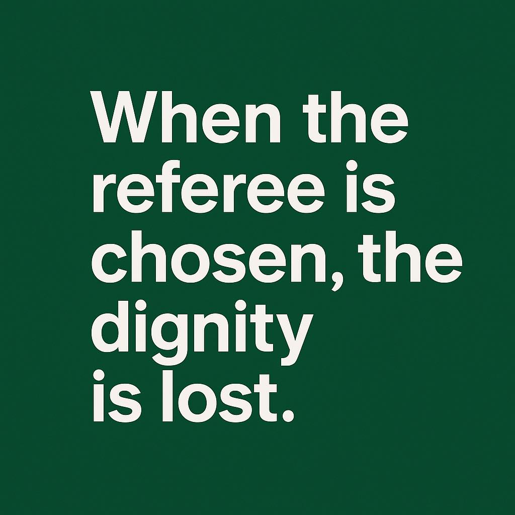 ภาพประกอบบทความเรื่องกรรมการที่ถูกจัดวางให้เข้าข้าง