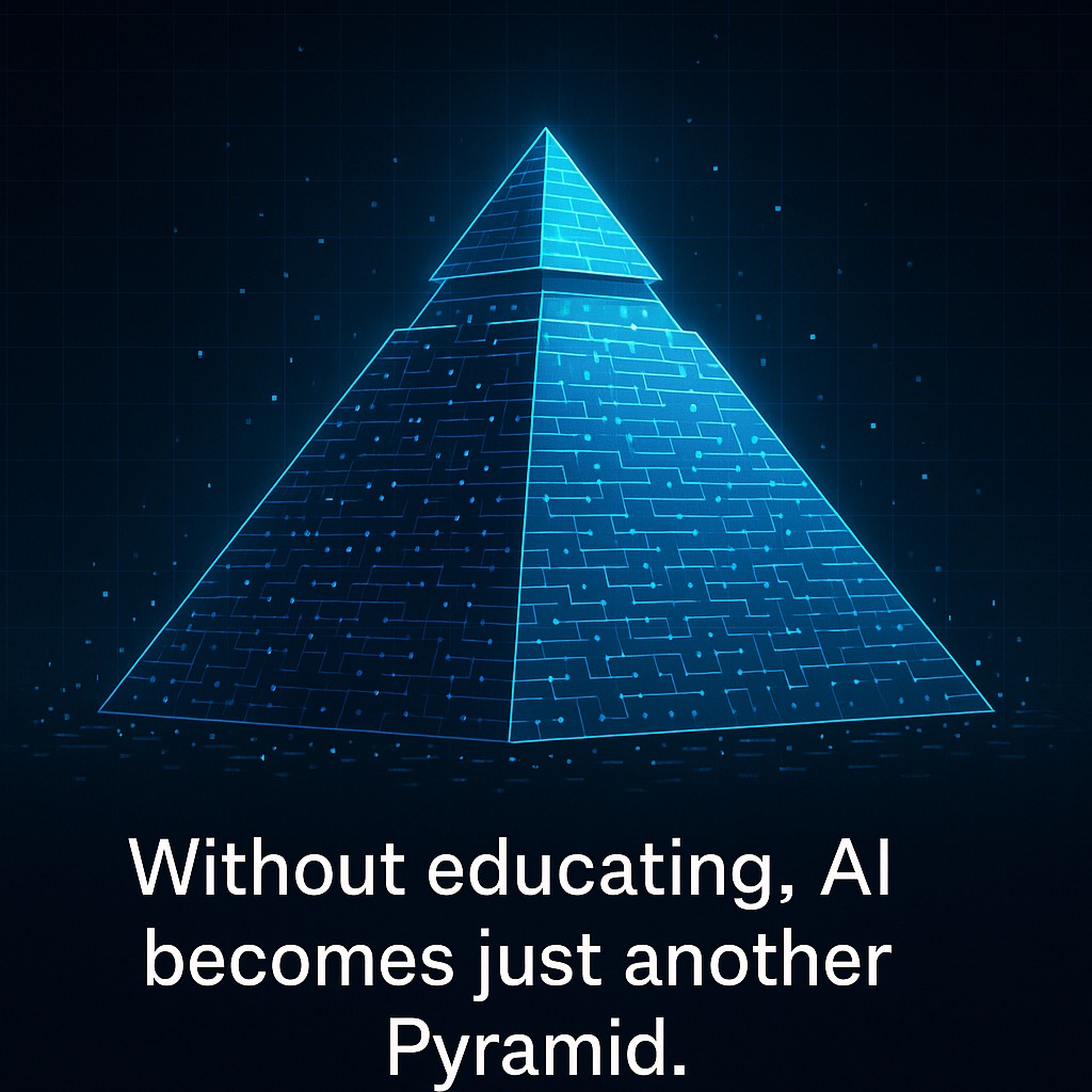 ภาพปิรามิดที่ใช้เปรียบเทียบกับ AI และการศึกษา
